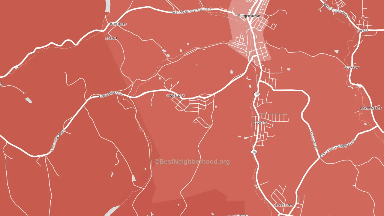 15054, PA block-group political-lean map