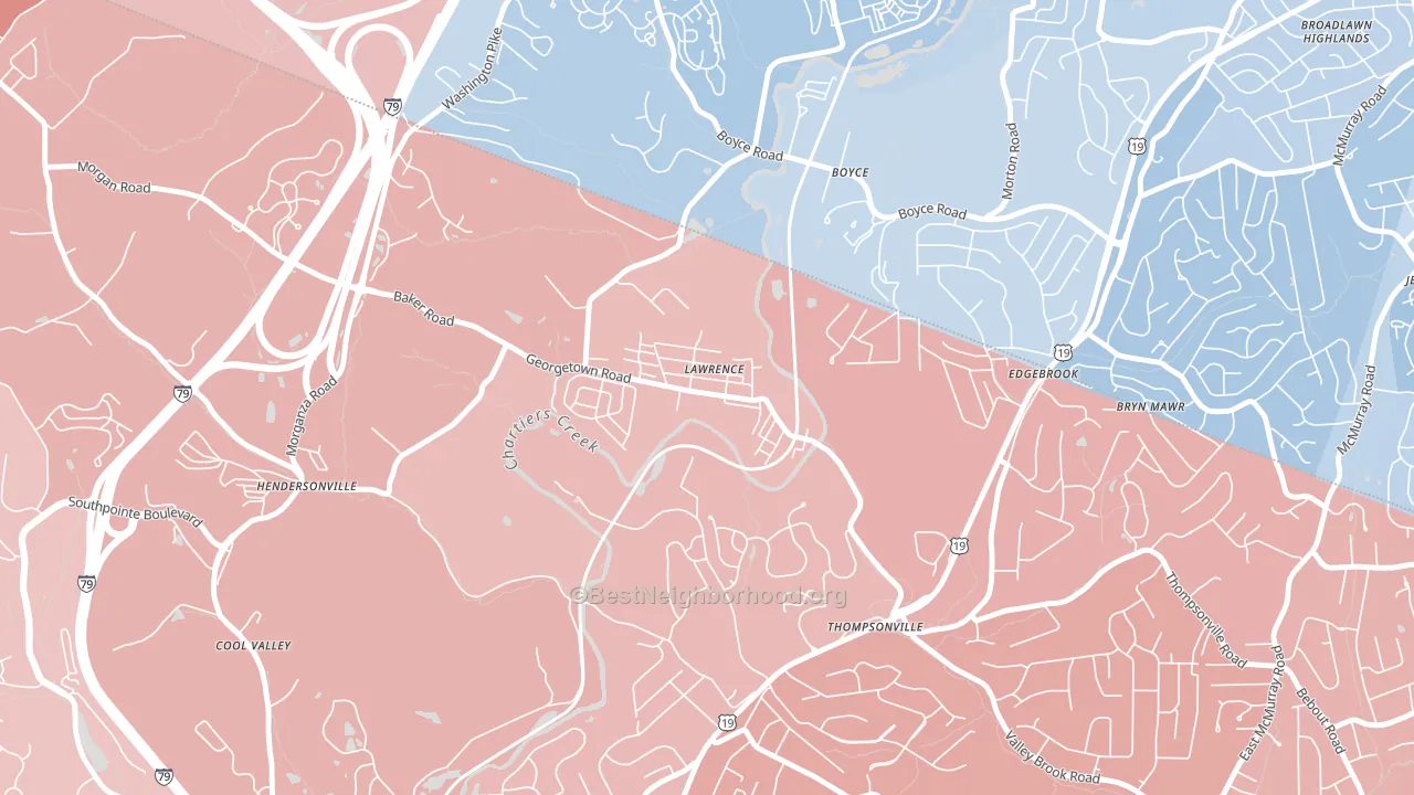 15055, PA block-group political-lean map