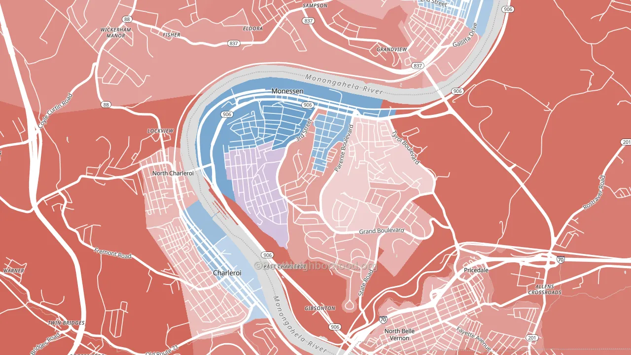 15062, PA block-group political-lean map
