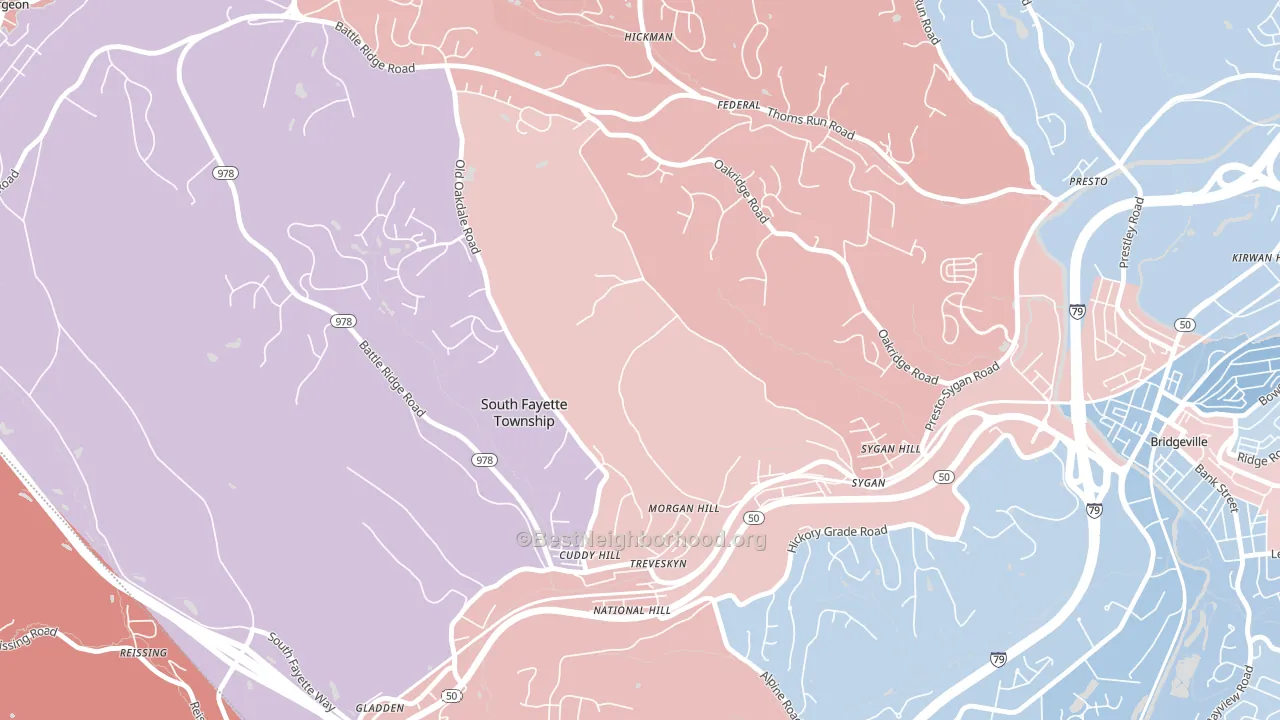 15064, PA block-group political-lean map