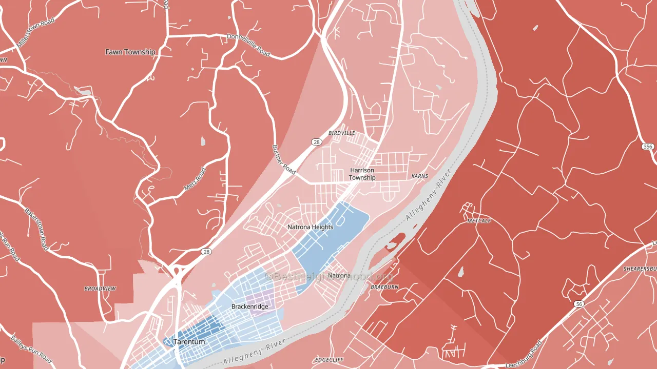 15065, PA block-group political-lean map