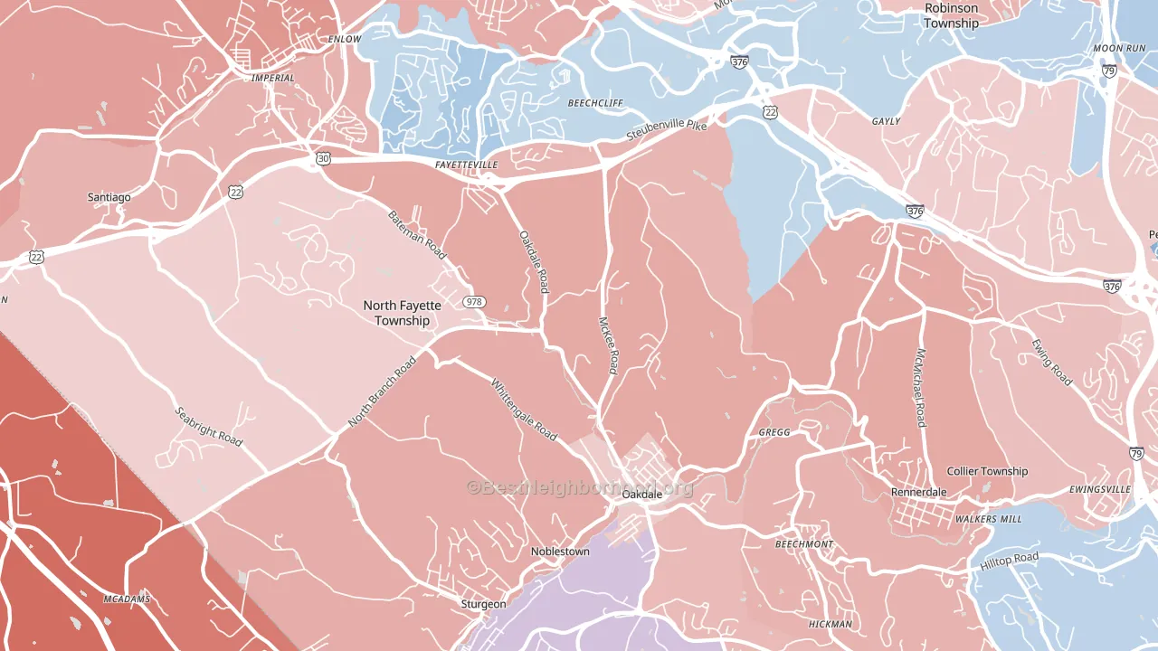 15071, PA block-group political-lean map