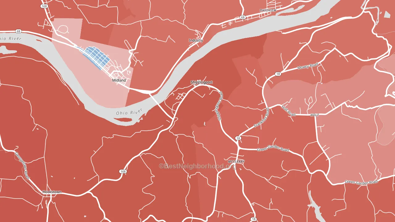 15077, PA block-group political-lean map