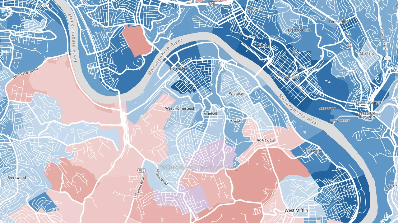 15120, PA block-group political-lean map