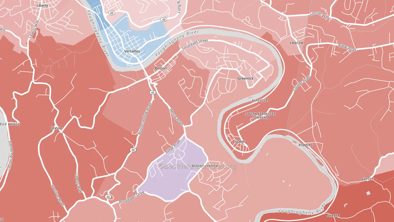 15135, PA block-group political-lean map