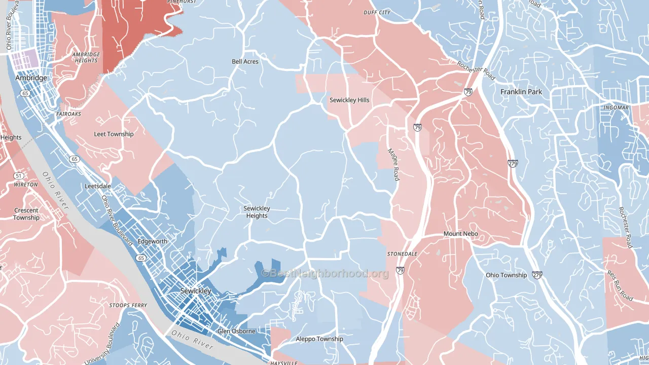 15143, PA block-group political-lean map