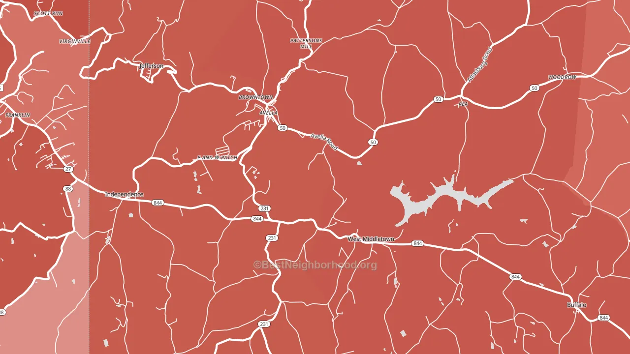 15312, PA block-group political-lean map