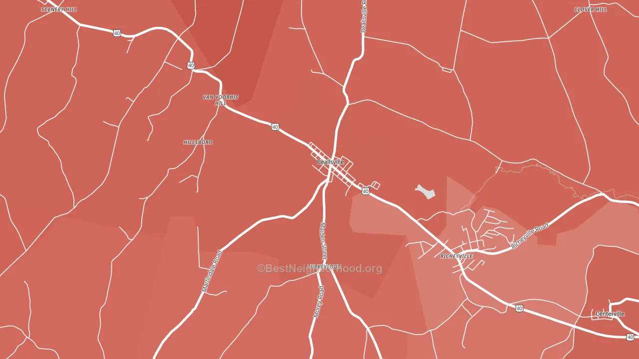 15313, PA block-group political-lean map