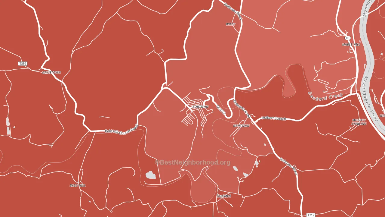 15315, PA block-group political-lean map