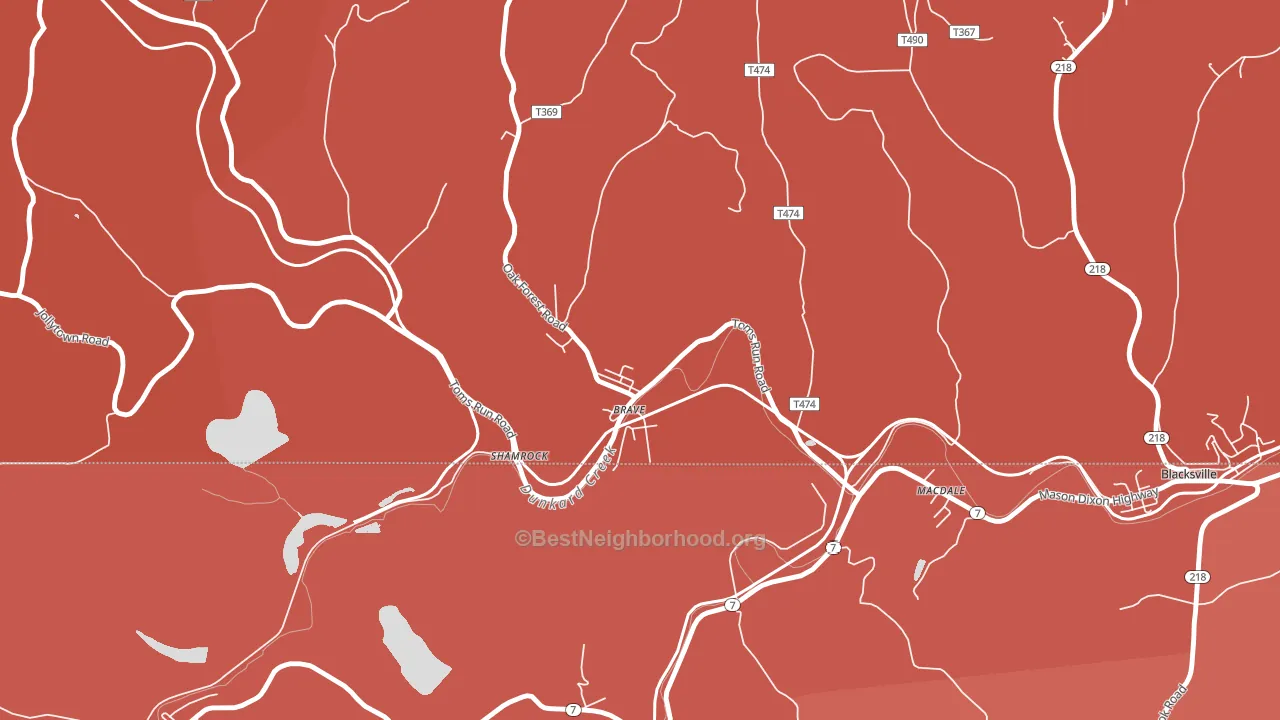 15316, PA block-group political-lean map