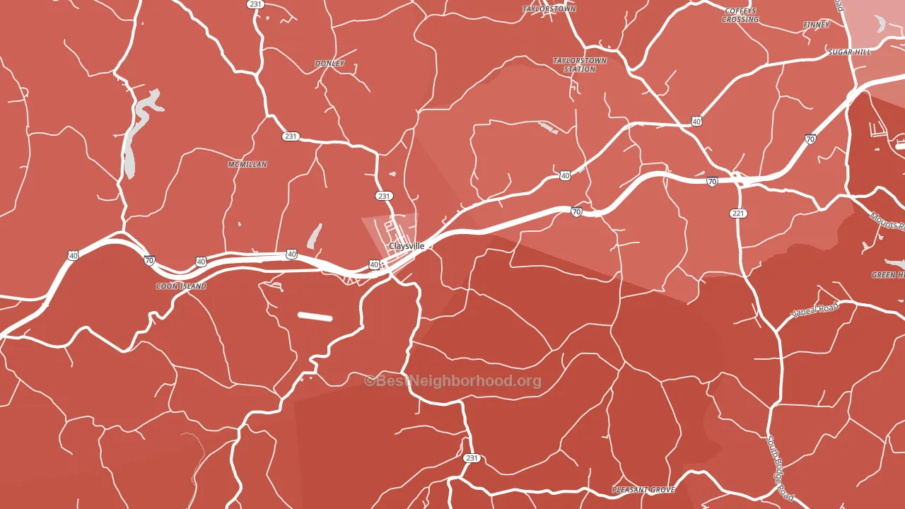 15323, PA block-group political-lean map