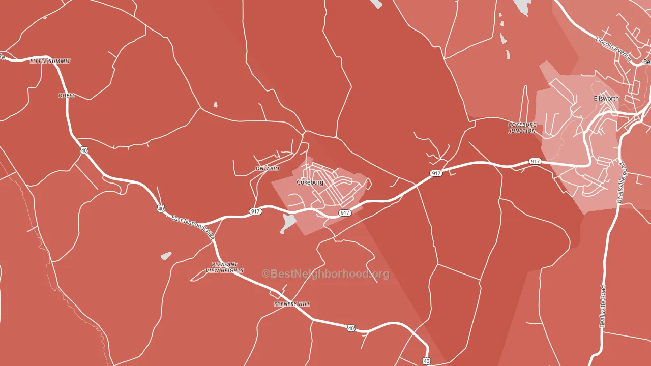 15324, PA block-group political-lean map