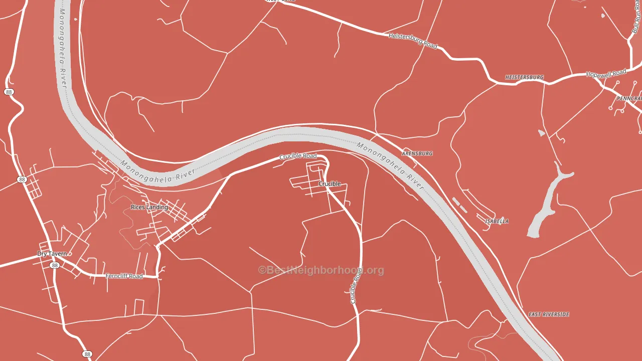 15325, PA block-group political-lean map