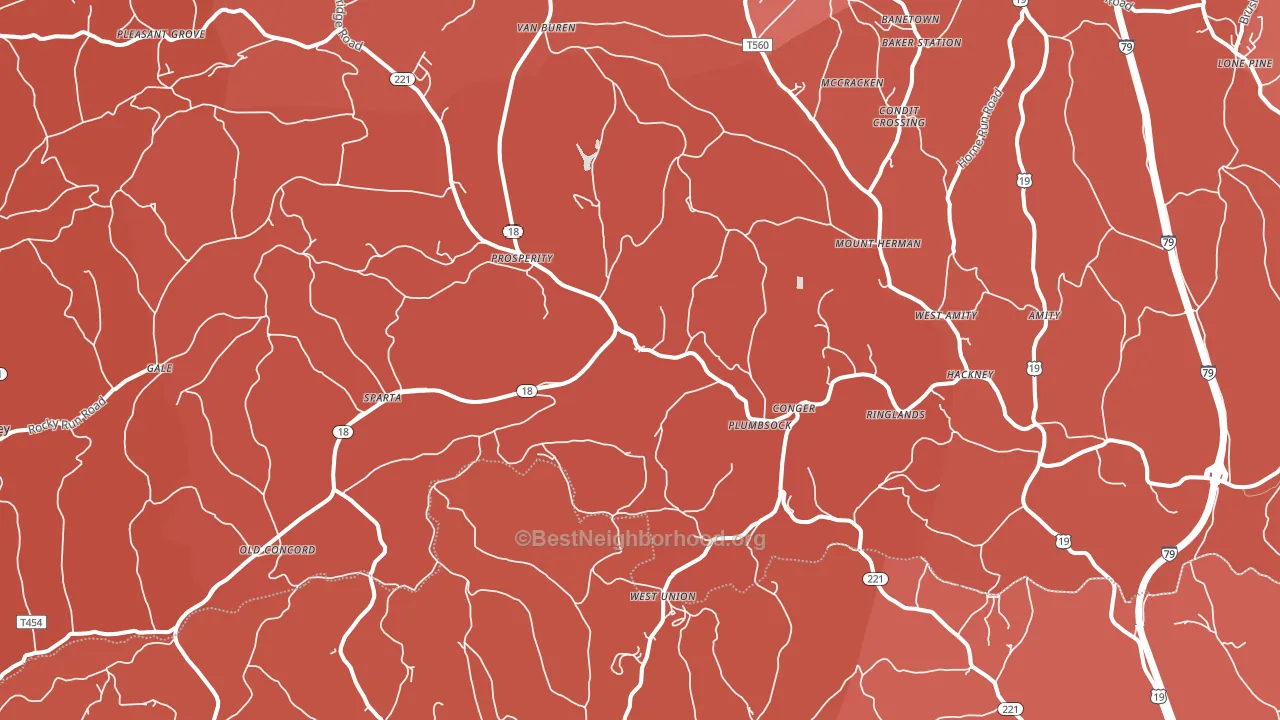15329, PA block-group political-lean map