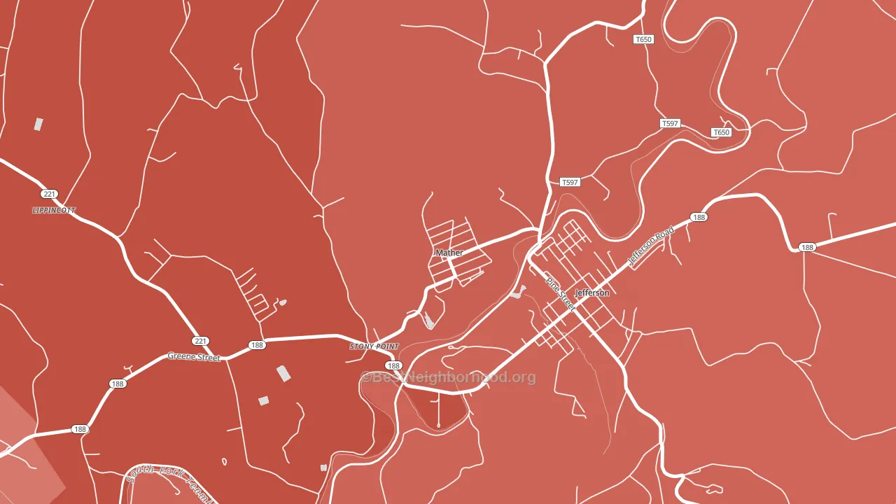 15346, PA block-group political-lean map