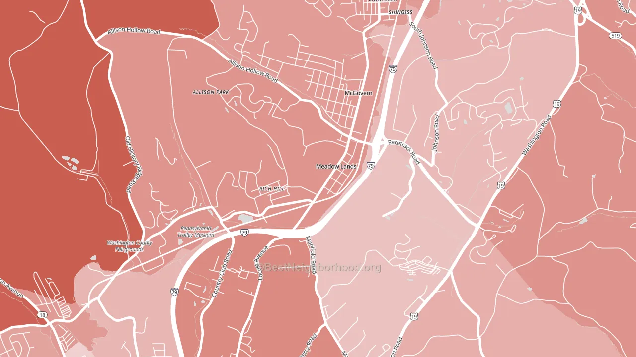 15347, PA block-group political-lean map