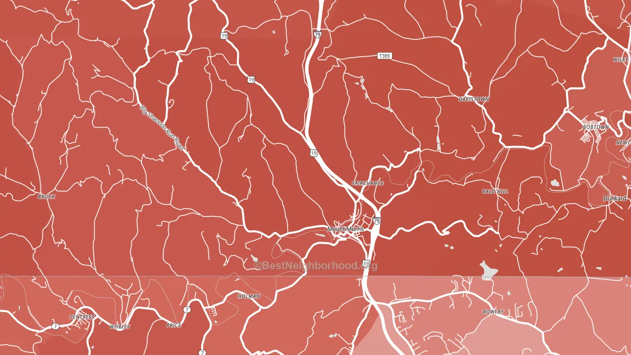 15349, PA block-group political-lean map