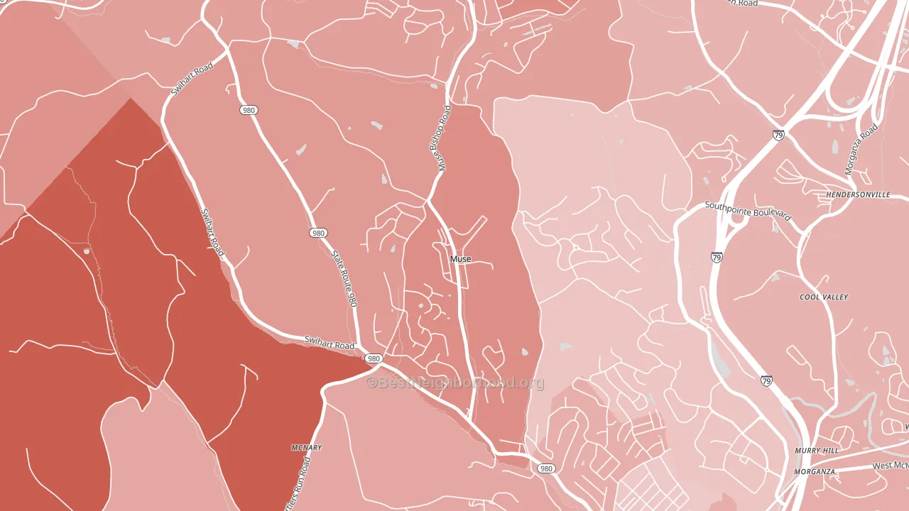 15350, PA block-group political-lean map