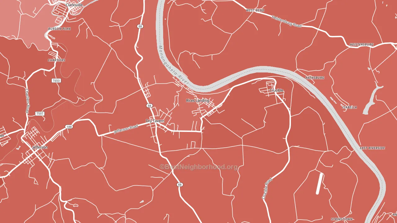 15357, PA block-group political-lean map