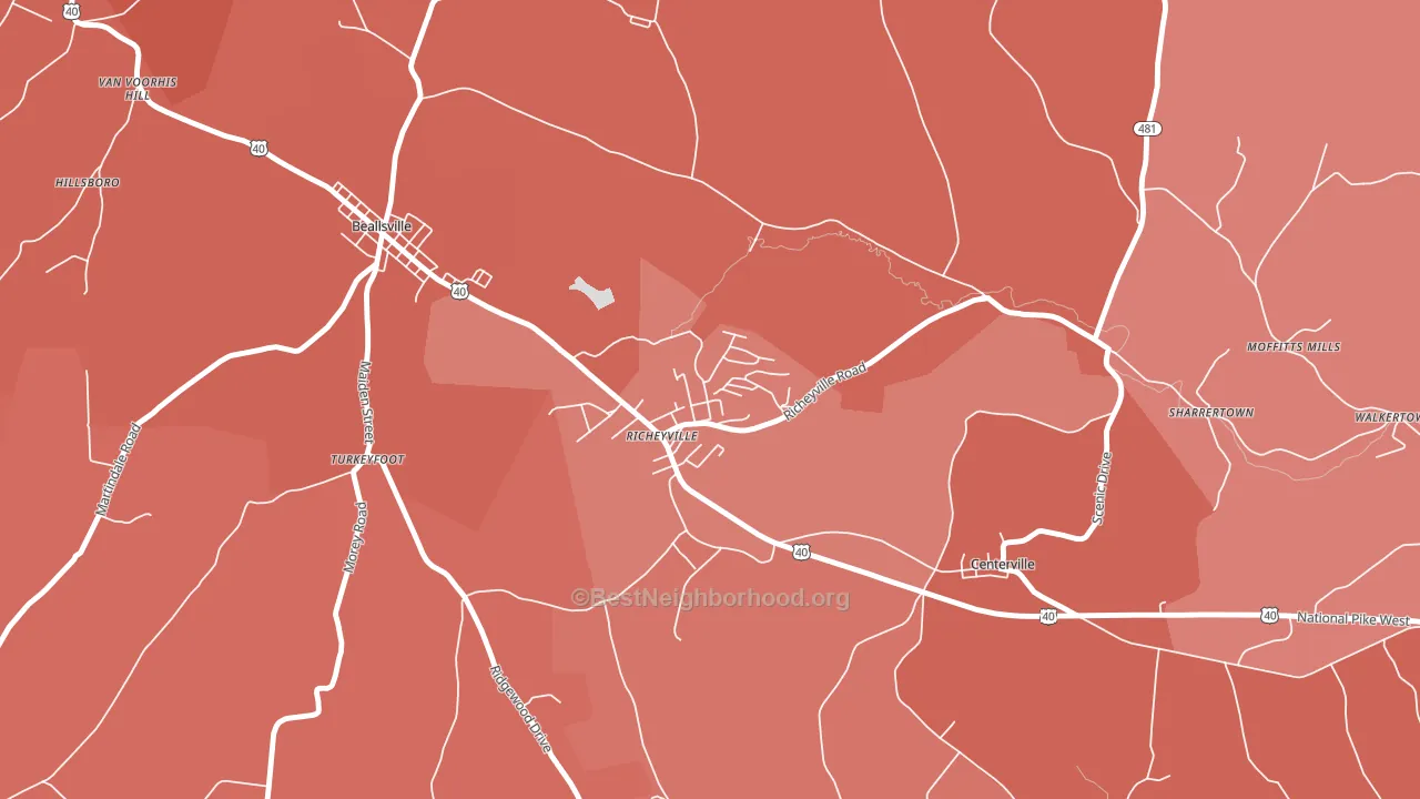 15358, PA block-group political-lean map