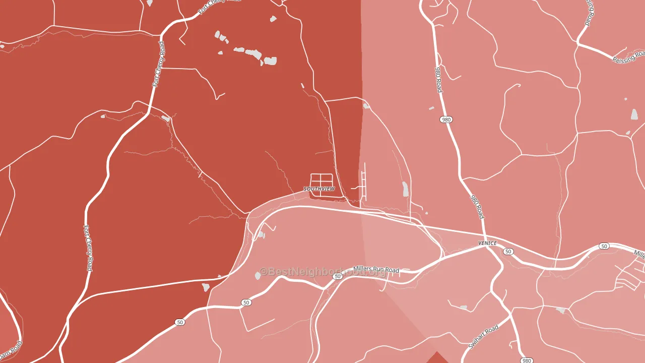 15361, PA block-group political-lean map