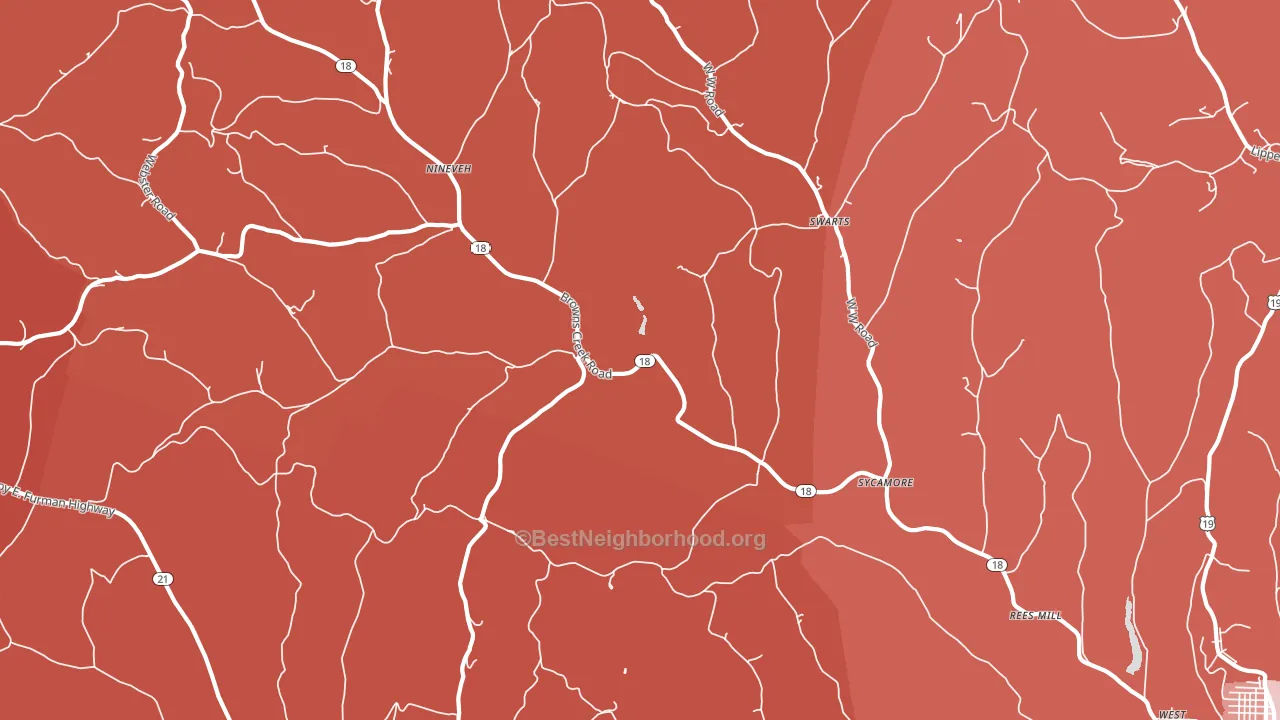 15364, PA block-group political-lean map