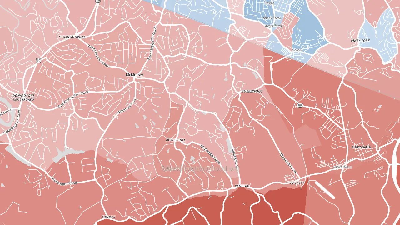 15367, PA block-group political-lean map