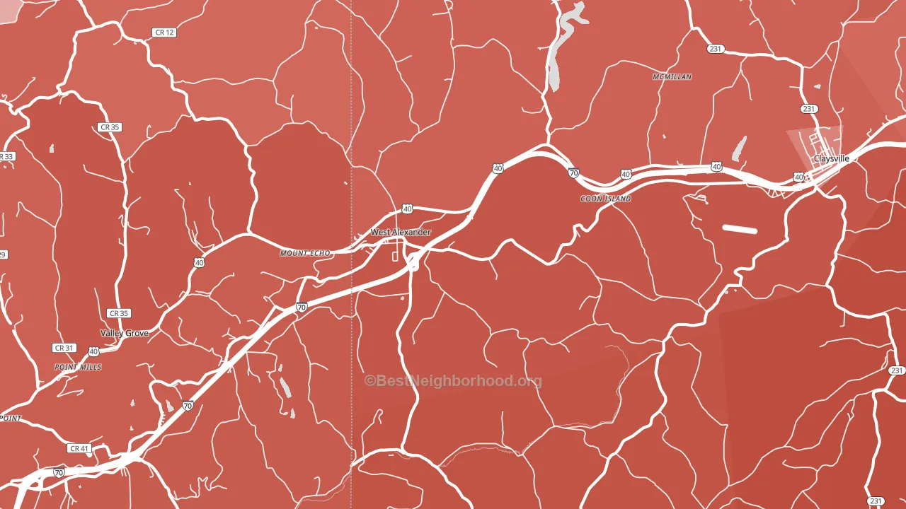 15376, PA block-group political-lean map