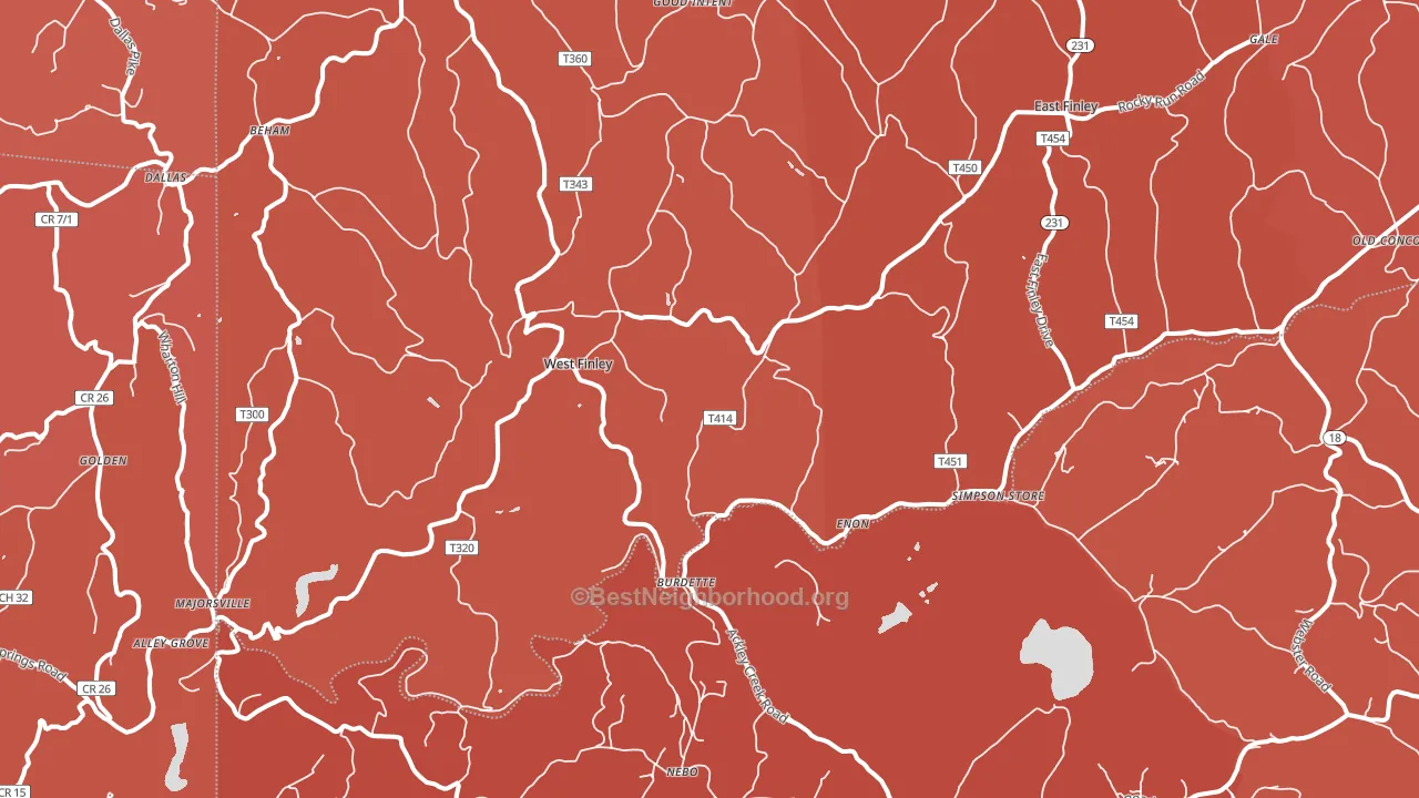 15377, PA block-group political-lean map