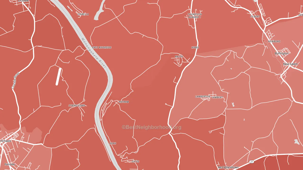 15410, PA block-group political-lean map