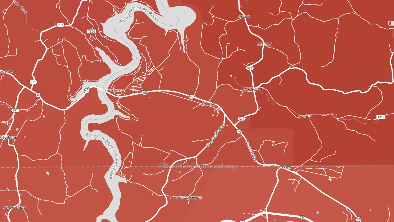 15411, PA block-group political-lean map