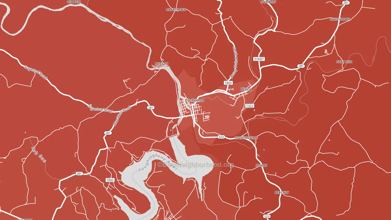 15424, PA block-group political-lean map