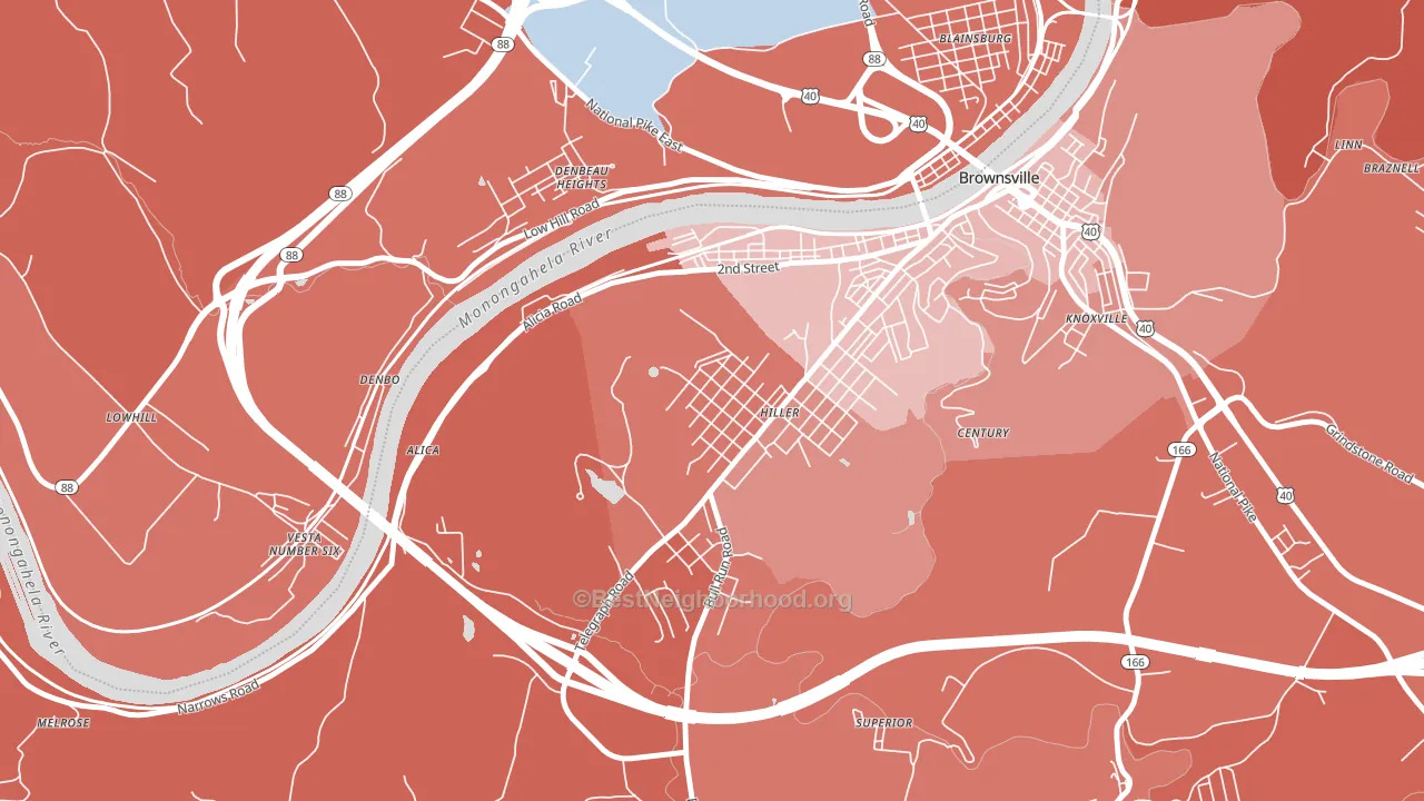15444, PA block-group political-lean map