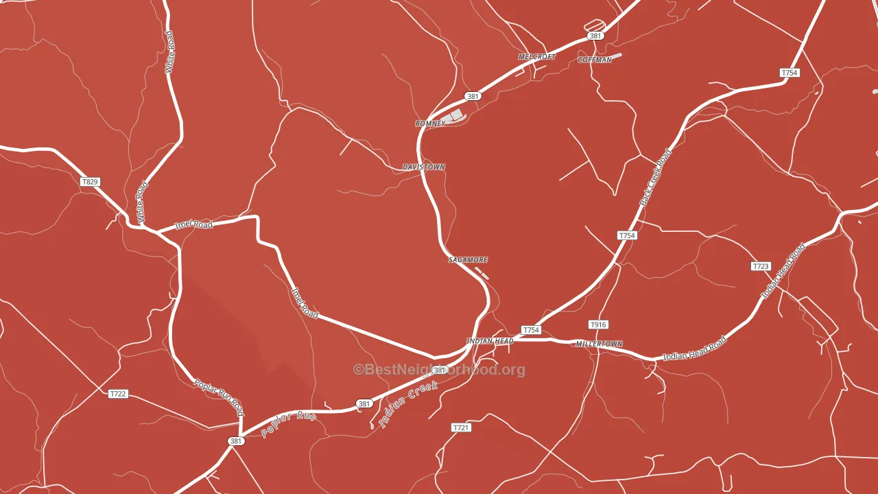 15446, PA block-group political-lean map