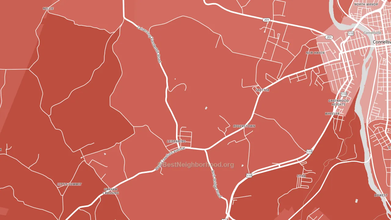 15455, PA block-group political-lean map