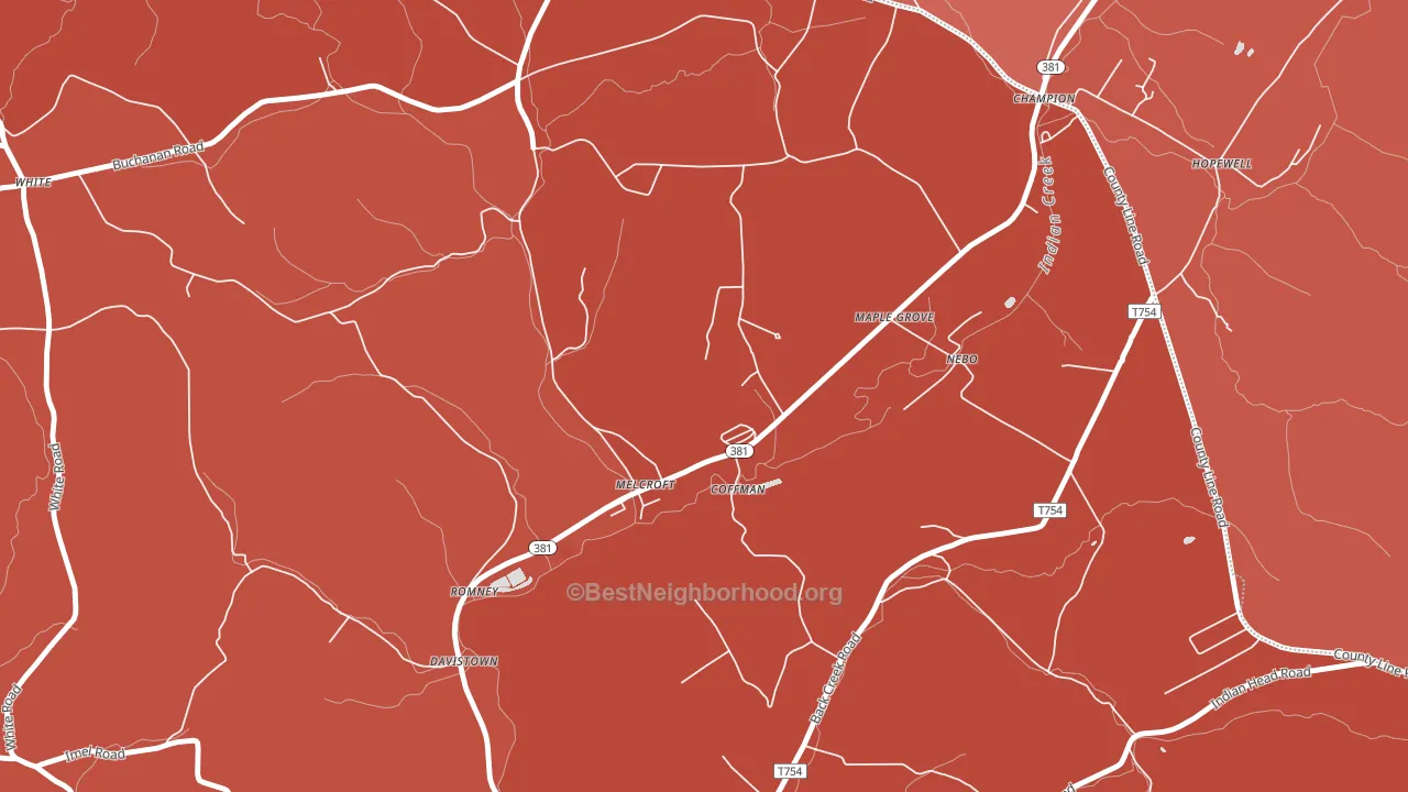 15462, PA block-group political-lean map