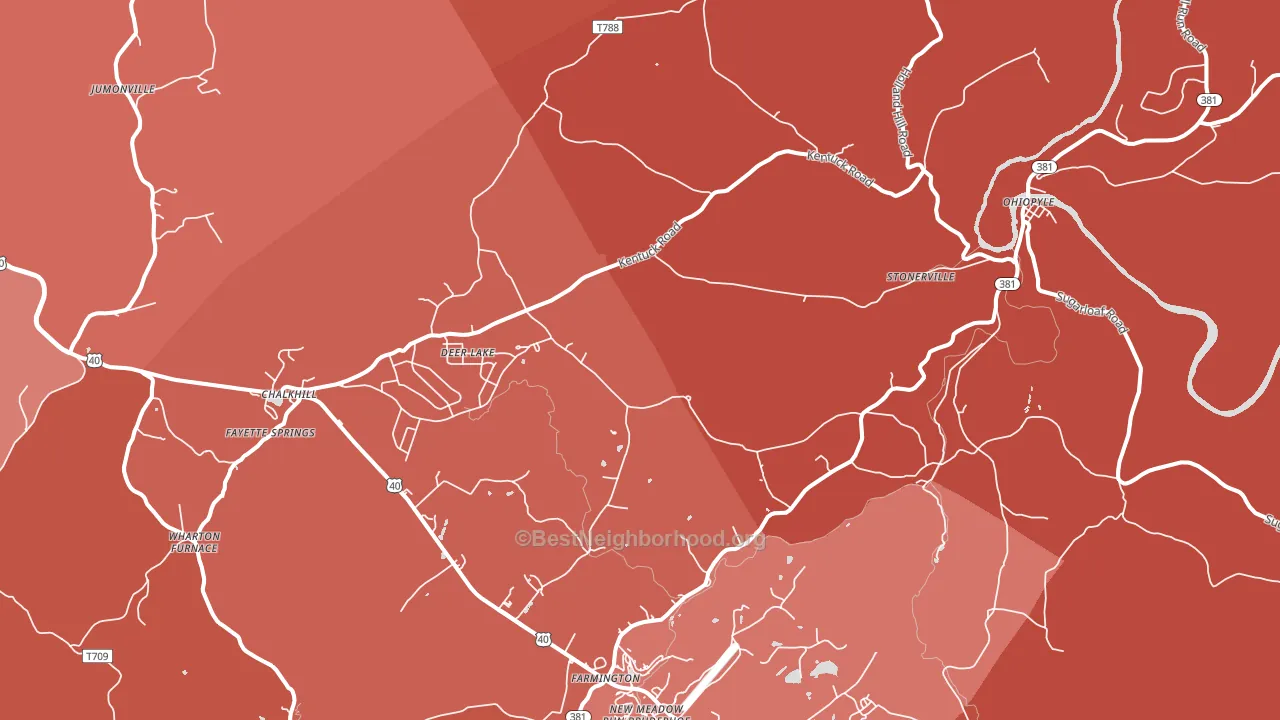 15470, PA block-group political-lean map