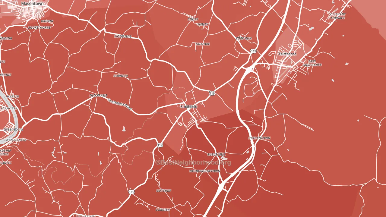 15478, PA block-group political-lean map
