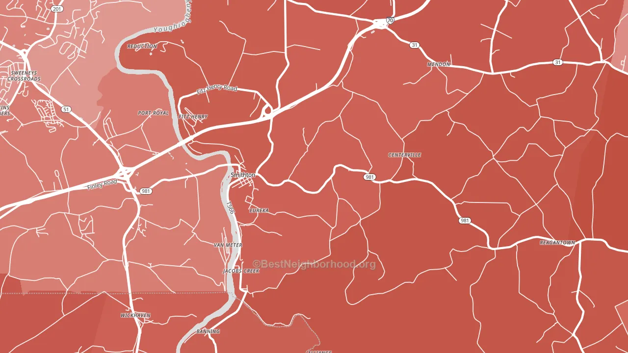 15479, PA block-group political-lean map