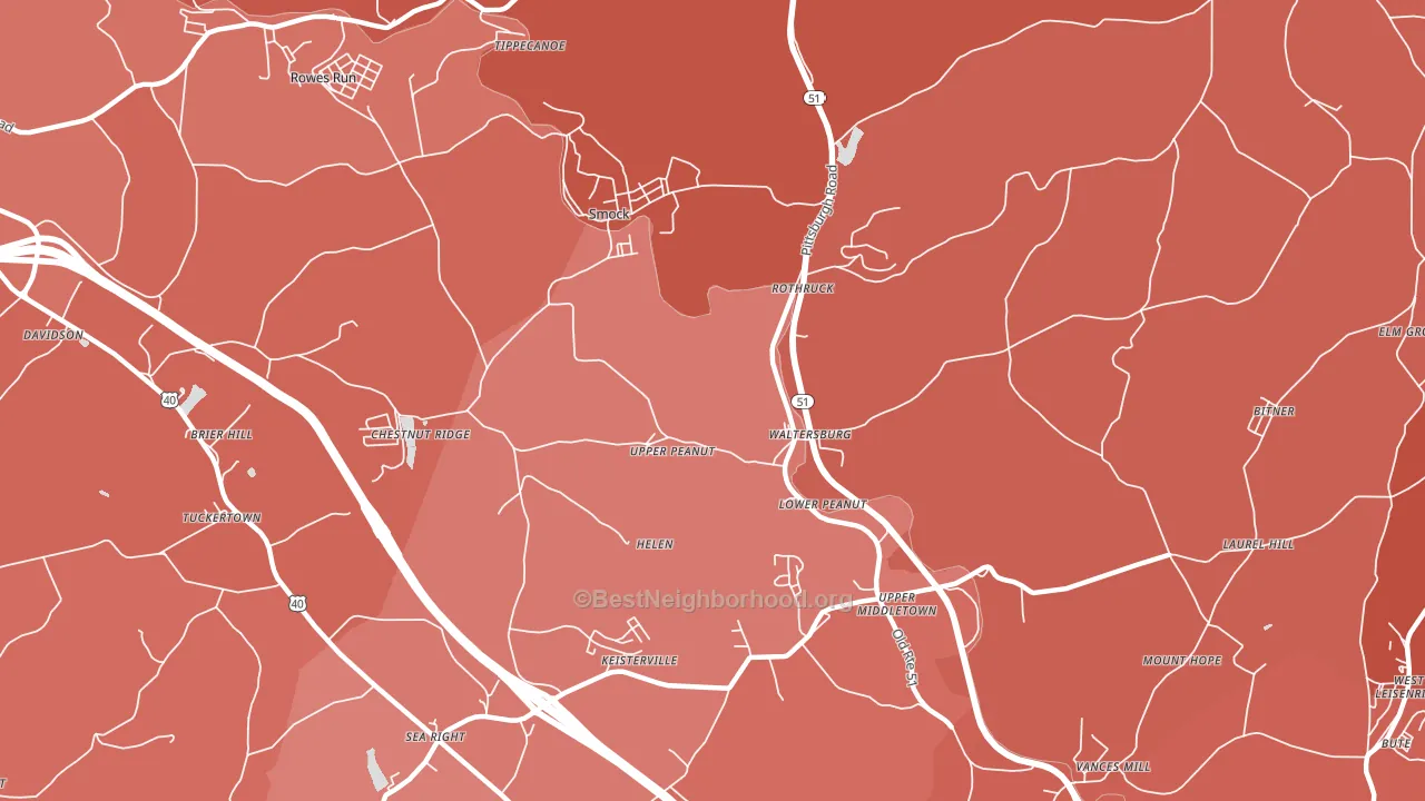 15480, PA block-group political-lean map