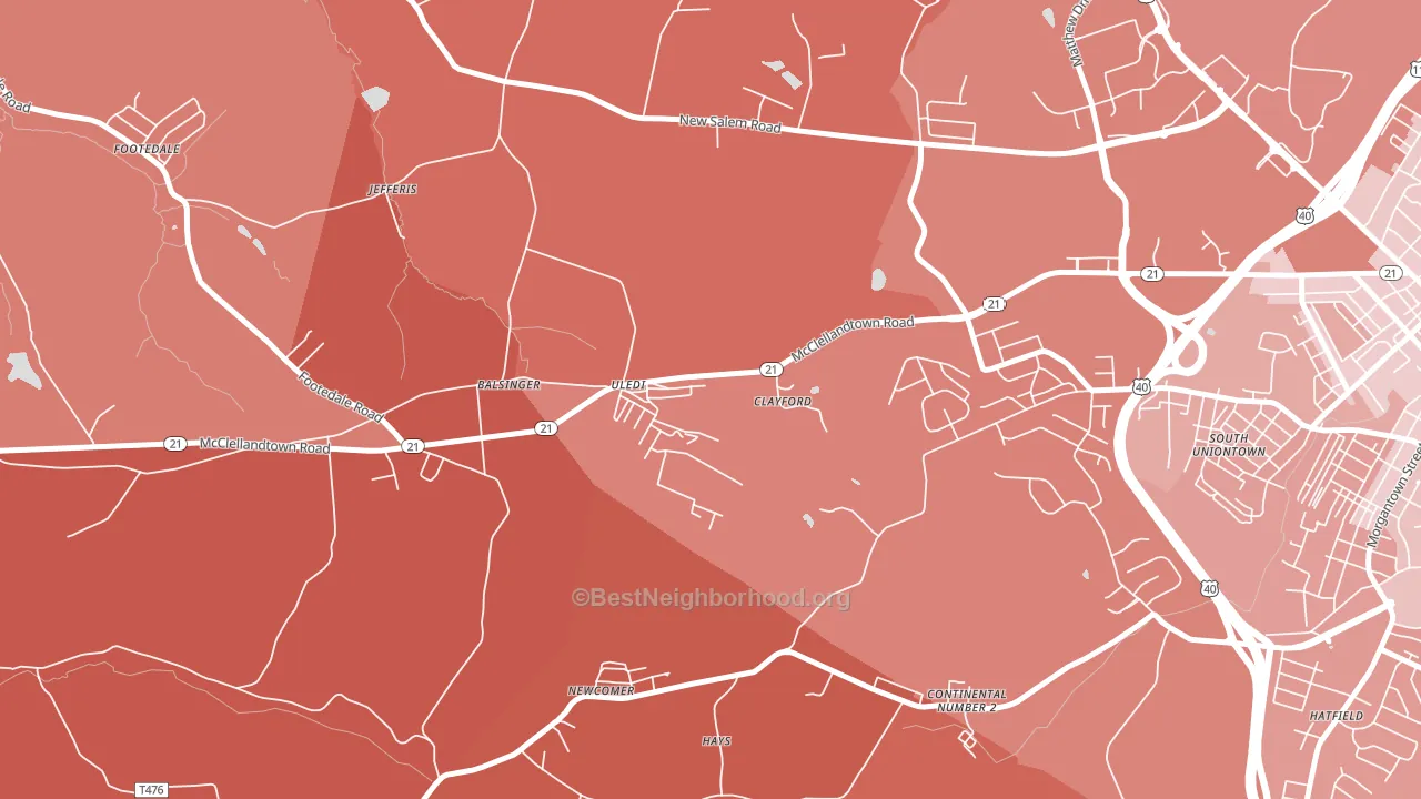 15484, PA block-group political-lean map