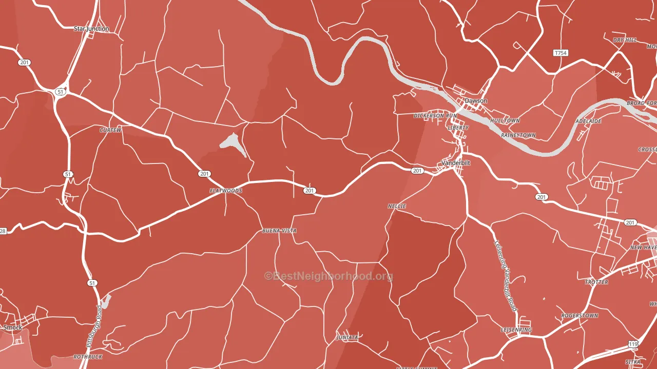 15486, PA block-group political-lean map
