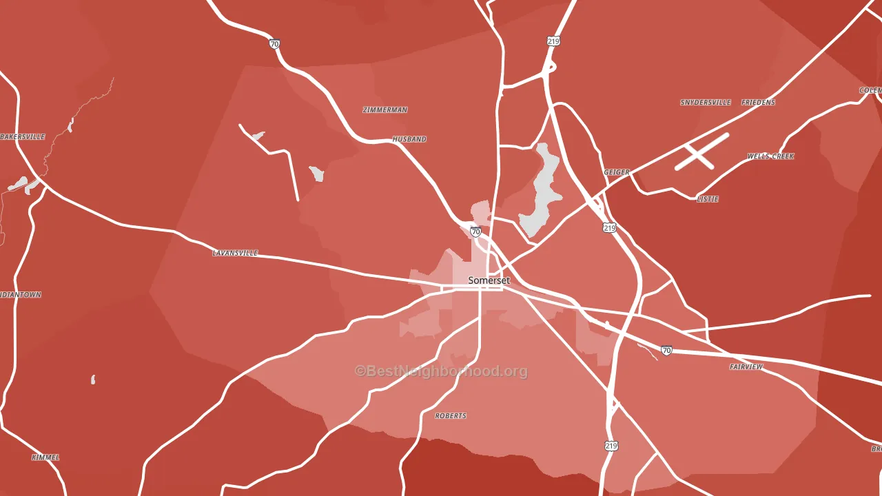 15501, PA block-group political-lean map