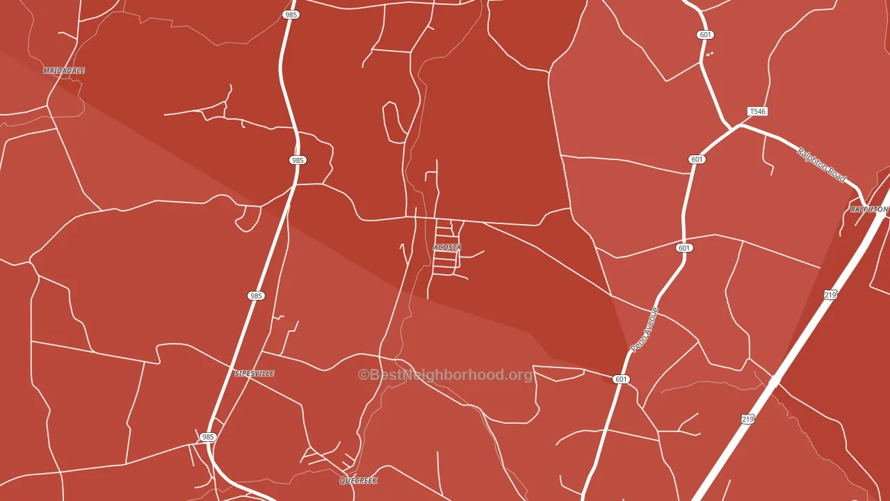 15520, PA block-group political-lean map
