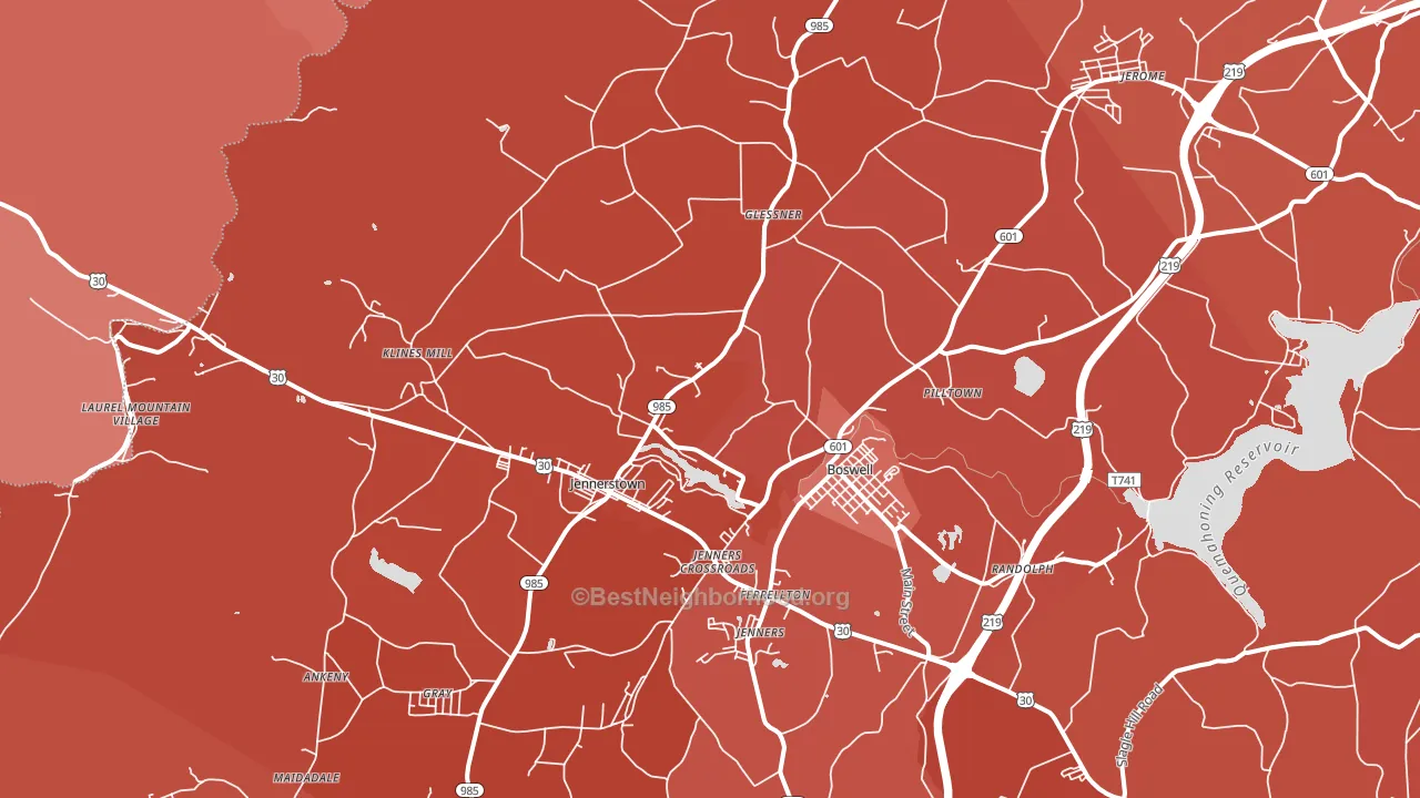 15531, PA block-group political-lean map