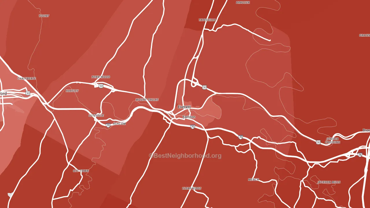 15537, PA block-group political-lean map
