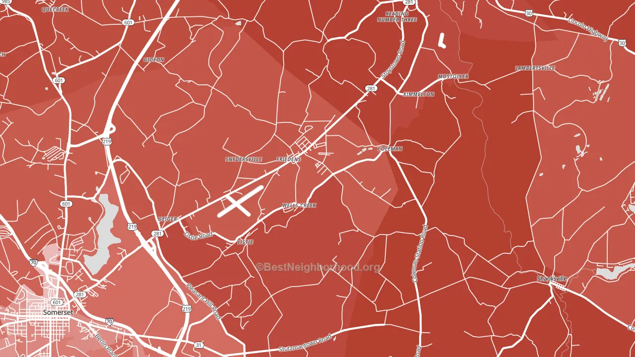15541, PA block-group political-lean map