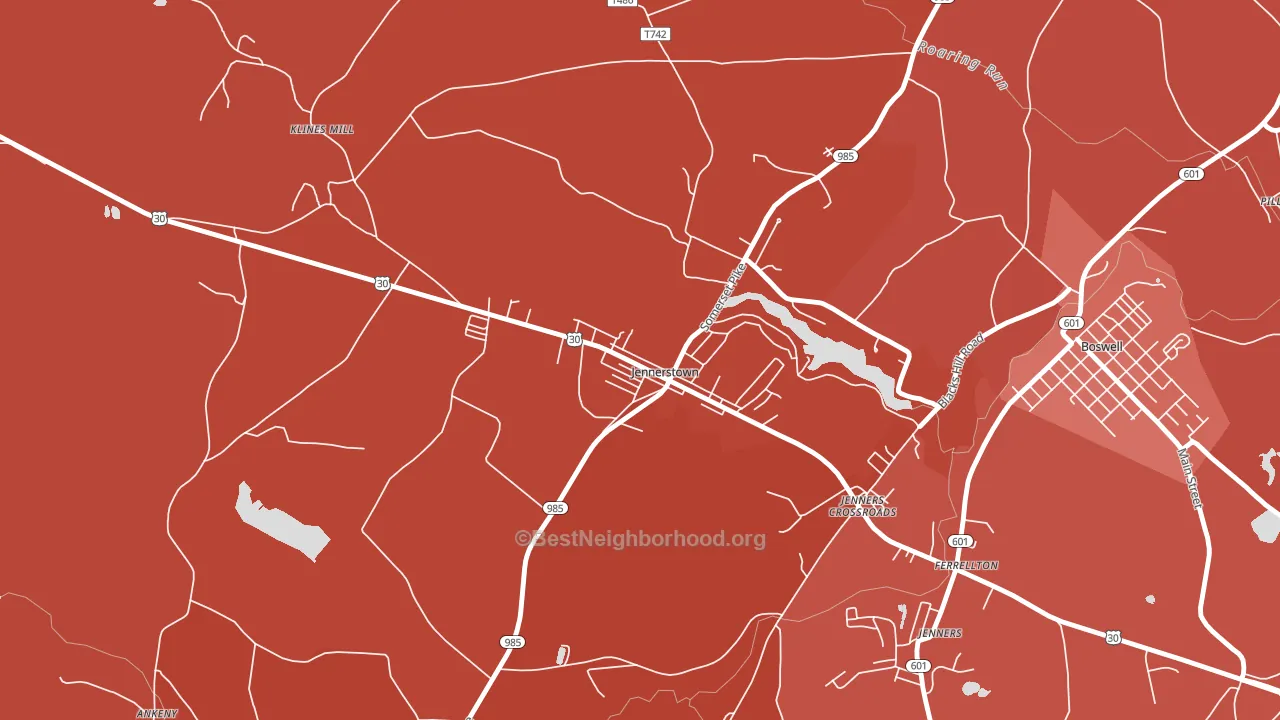 15547, PA block-group political-lean map