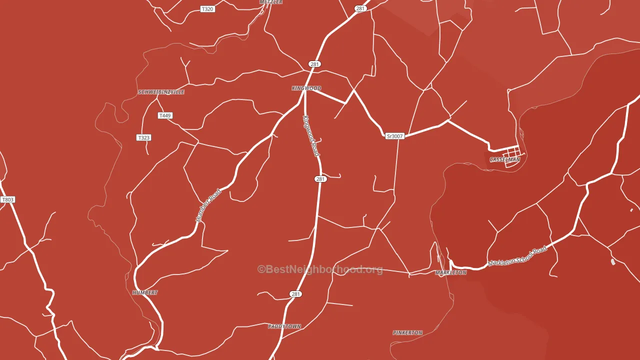 15551, PA block-group political-lean map