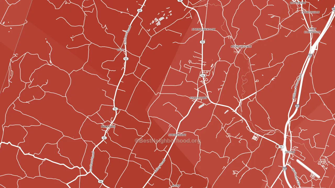 15554, PA block-group political-lean map